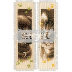 borduurpakket boekenlegger (2 st.) puppy en kitten