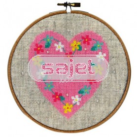 borduurpakket hart met bloemen (incl. borduurring)