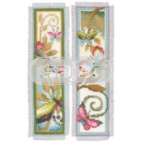 borduurpakket boekenlegger (2 st.) decoratieve vlinders