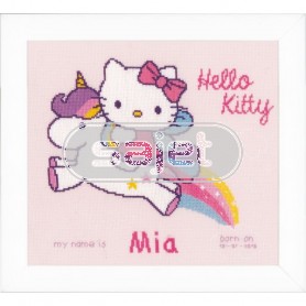borduurpakket hello kitty, geboorte mia
