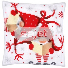 kruissteekkussen zingende kerstkabouters