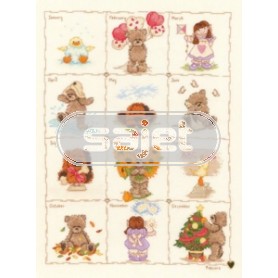 borduurpakket popcorn bear, twaalf maanden