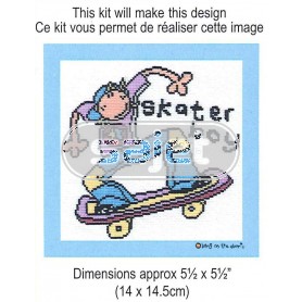 borduurpakket bonk op de deur, skateboard