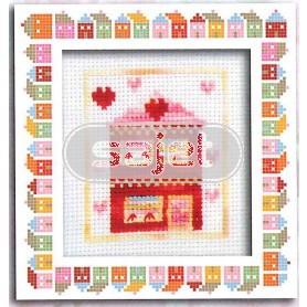 borduurpakket huis in het rood (incl. p.p.)