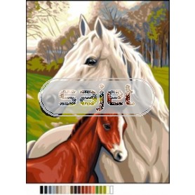 stramien paard met veulen