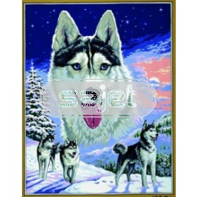stramien collage wolven