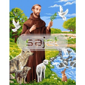 stramien + garenpakket, st. francis of assisi