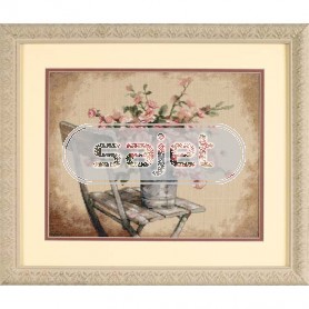 borduurpakket stoel met bloemen