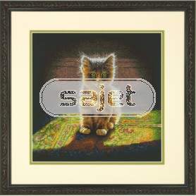 borduurpakket kitten in maanlicht