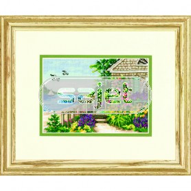 borduurpakket huis aan kleine haven