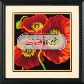 halve kruissteekpakket klaprozen trio