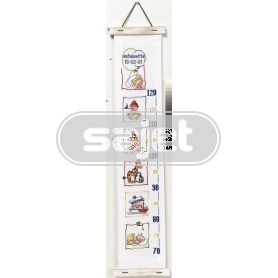 borduurpakket groeimeter/meetlat antoinette (incl. houtbeslag 2 st.) 