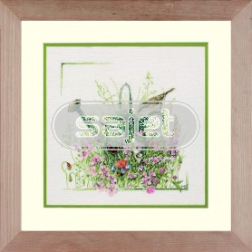 borduurpakket marjolein bastin, gieter met bloemen