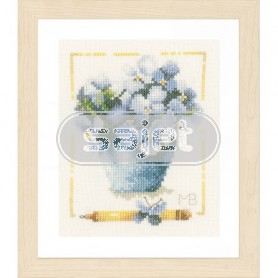 borduurpakket marjolein bastin, viooltjes in pot