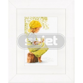 borduurpakket meisje met appel