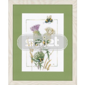 borduurpakket bijen zoemend op distels