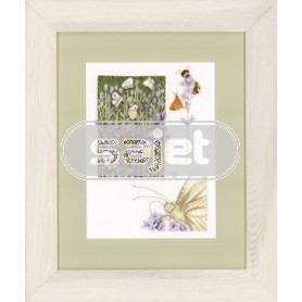 borduurpakket marjolein bastin, lavendelveld met vlinders