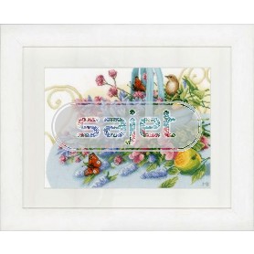 borduurpakket marjolein bastin, bloemenmand met dagpauwoog