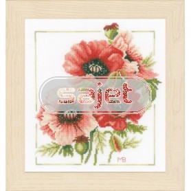 borduurpakket marjolein bastin, boeket van anemonen