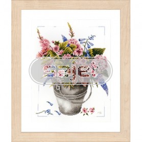 borduurpakket marjolein bastin, boeket in emmer
