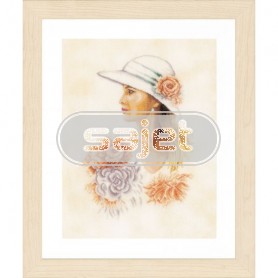 borduurpakket dame met hoed