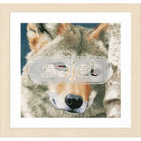 borduurpakket wolf close-up