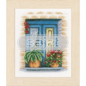 borduurpakket blauw raam