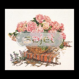 borduurpakket hortensia rose