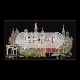 borduurpakket amsterdam op zwart