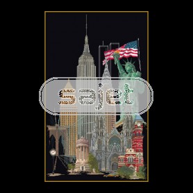 borduurpakket new york op zwart