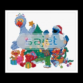 borduurpakket sesamstraat, kerstmis