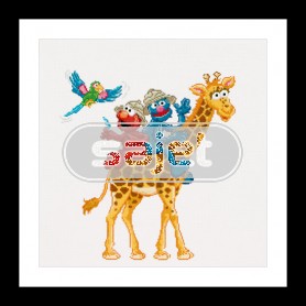 borduurpakket sesamstraat, elmo en grover op safari