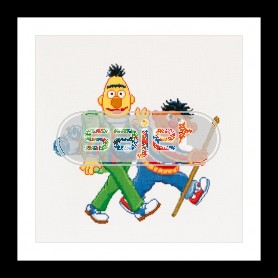 borduurpakket sesamstraat, bert en ernie op reis