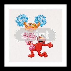 borduurpakket sesamstraat, elmo en abby dansen