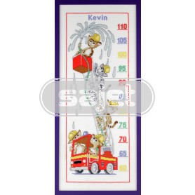 borduurpakket brandweer, groeimeter/meetlat kevin