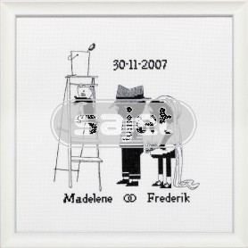 borduurpakket jip en janneke, huwelijk madelene-frederik