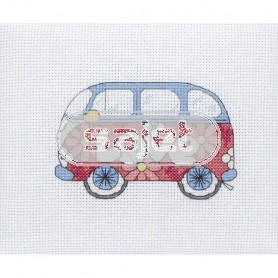 borduurpakket hippie style, volkswagen bus