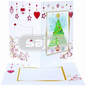 borduurpakket wenskaart, kerst