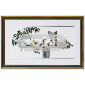 borduurpakket voederplank met vogels