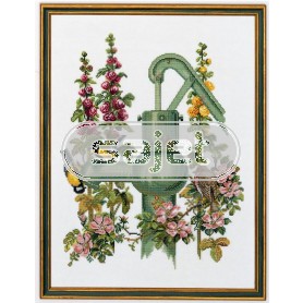 borduurpakket waterpomp met vogels