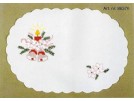 kruissteekkleedje kaars met bloemen en klokken, wit