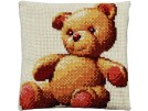 kruissteekkussen teddybeer