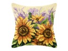 kruissteekkussen zonnebloemen met bloemen