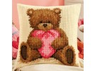 kruissteekkussen popcorn bear met hart