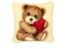 knoopkussen teddybeer met hart
