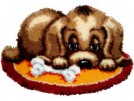 knoopkleed hond met bot