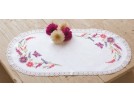 kruissteekkleedje veldbloemen met vlinders, wit