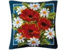 kruissteekkussen klaprozen/margrieten-1