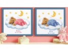 borduurpakket geboorte tim/julie (incl. blauw/rose garen)