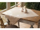kruissteekdekservet vogels met bloemen, beige